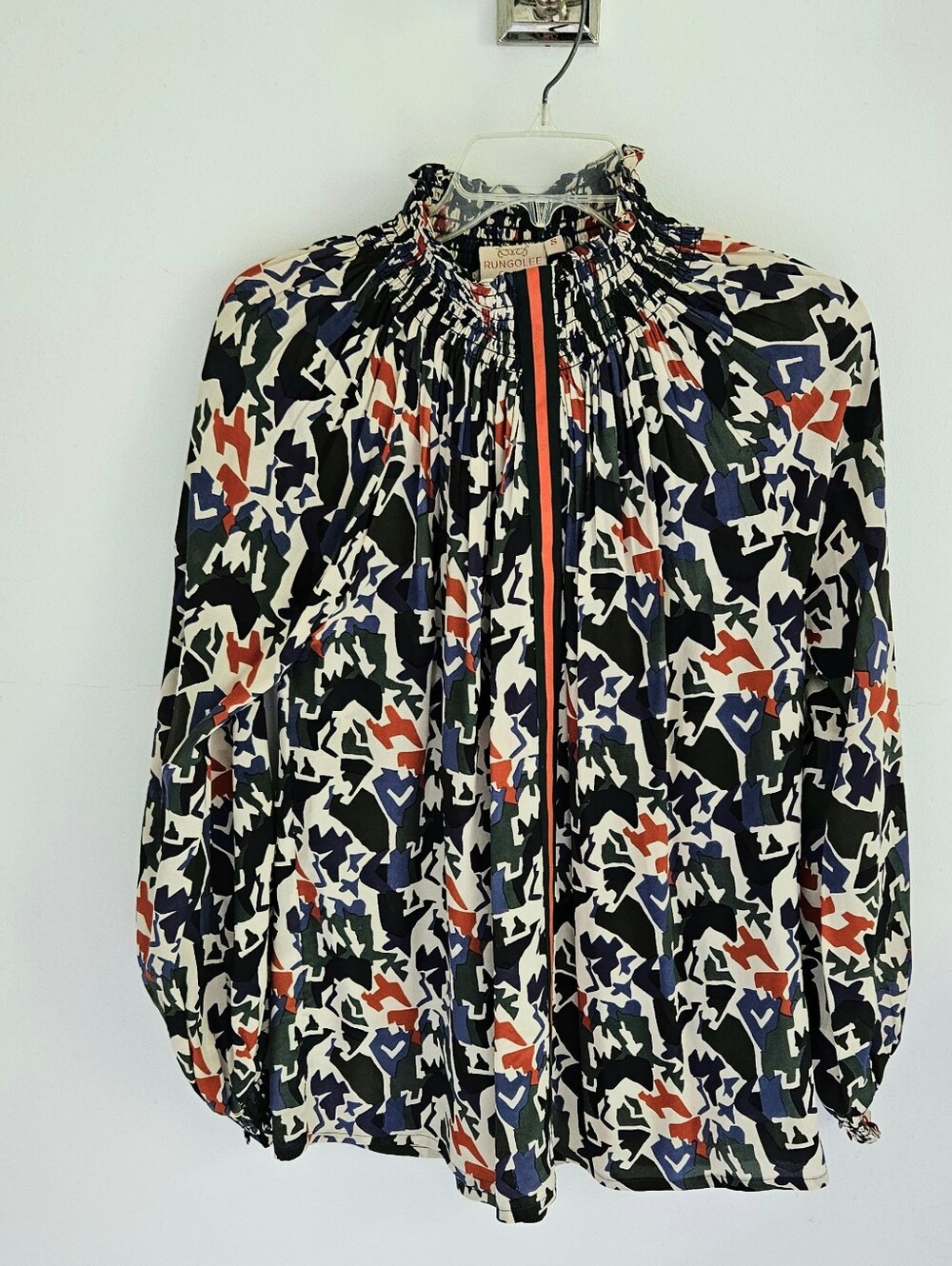 Rungolee Brooklyn Smocked Silk Blouse
